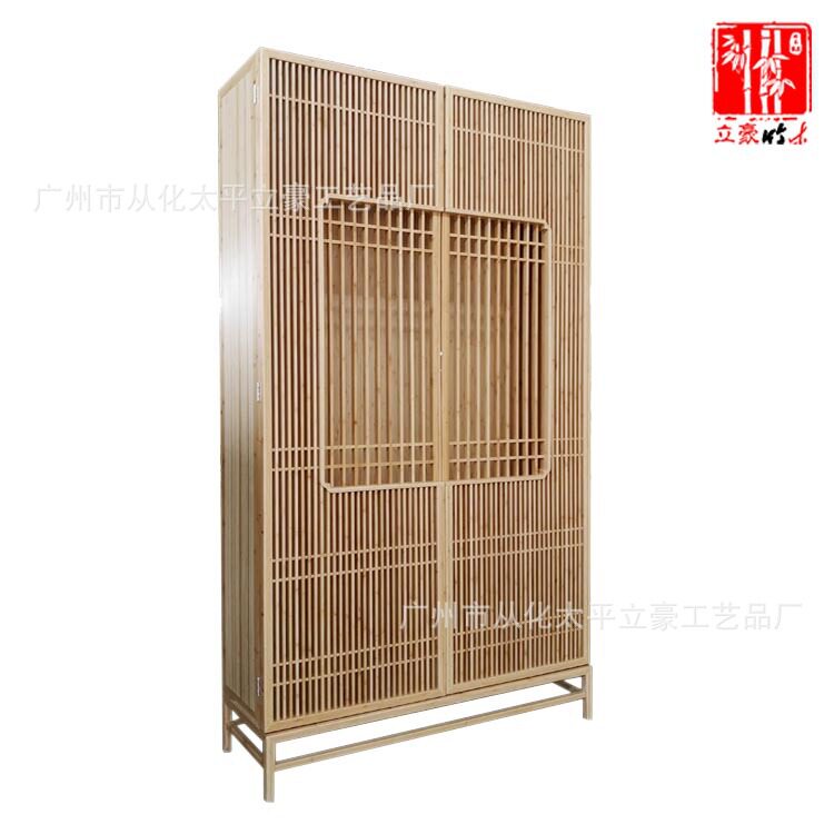 石家庄立豪竹木家具厂竹茶柜书柜茶空间茶架酒店茶空间竹木家具