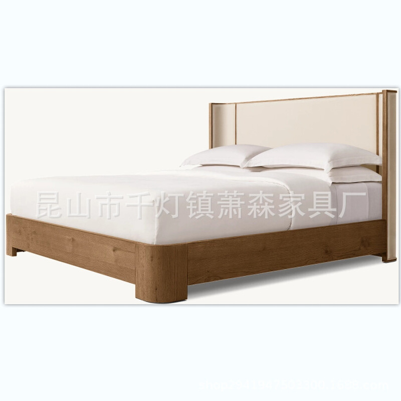 RH美式简约实木双人床国王卧室家具高端豪华大床