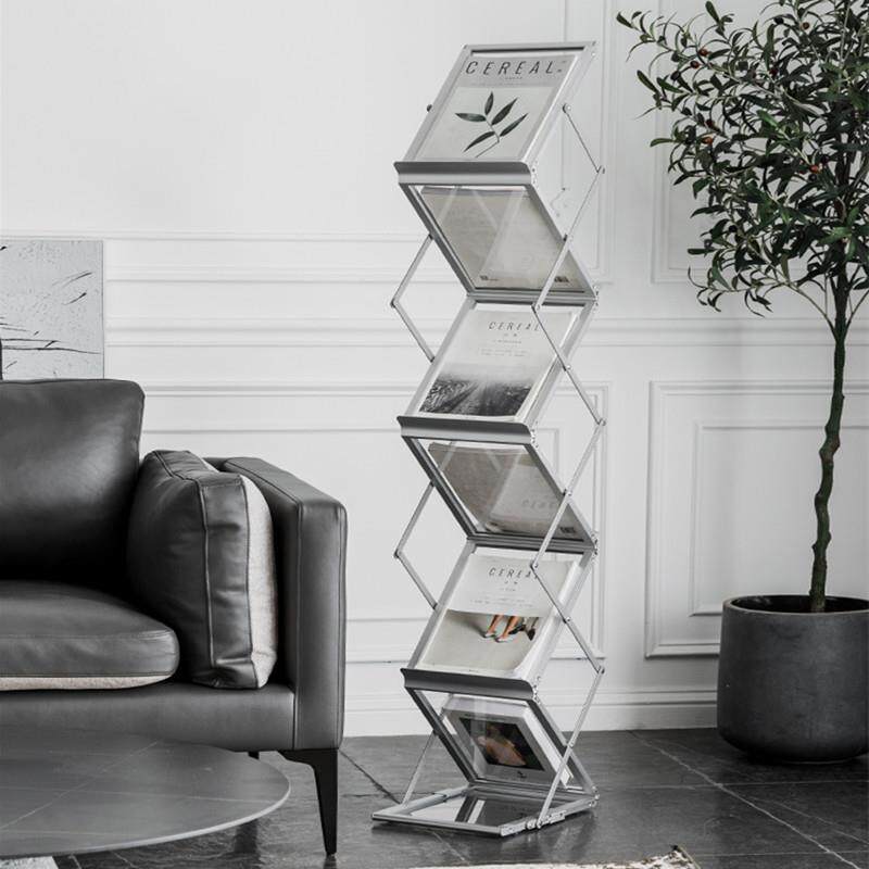 北欧艺术小书柜家用立式落地杂志架简约创意折叠书架收纳置物架子