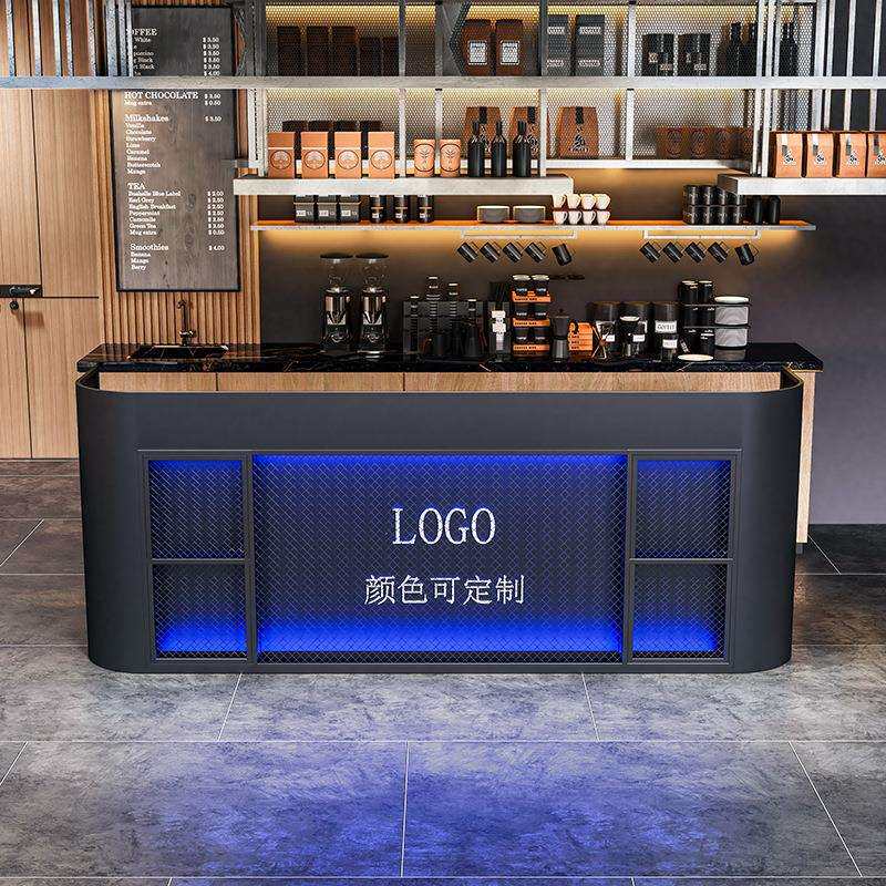 创意工业风酒吧收银台转角吧台商用餐厅接待台铁艺酒店宴会厅前台