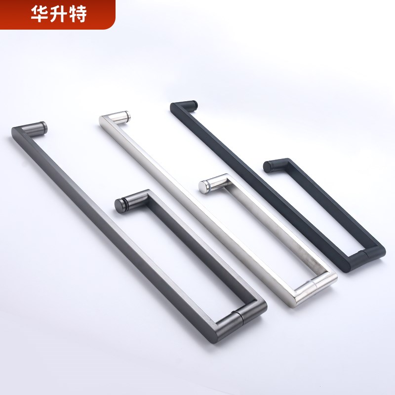 极窄极简304黑色淋浴房拉手卫生间隔断冲凉房木门移门不锈钢扶手
