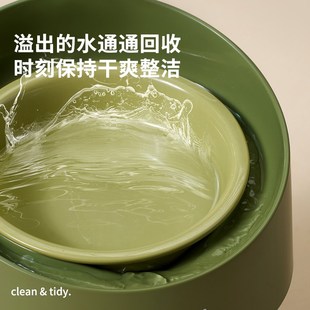 麻薯陶瓷猫碗高脚斜口保护颈椎宠物猫咪水碗小型犬狗狗食盆大口径