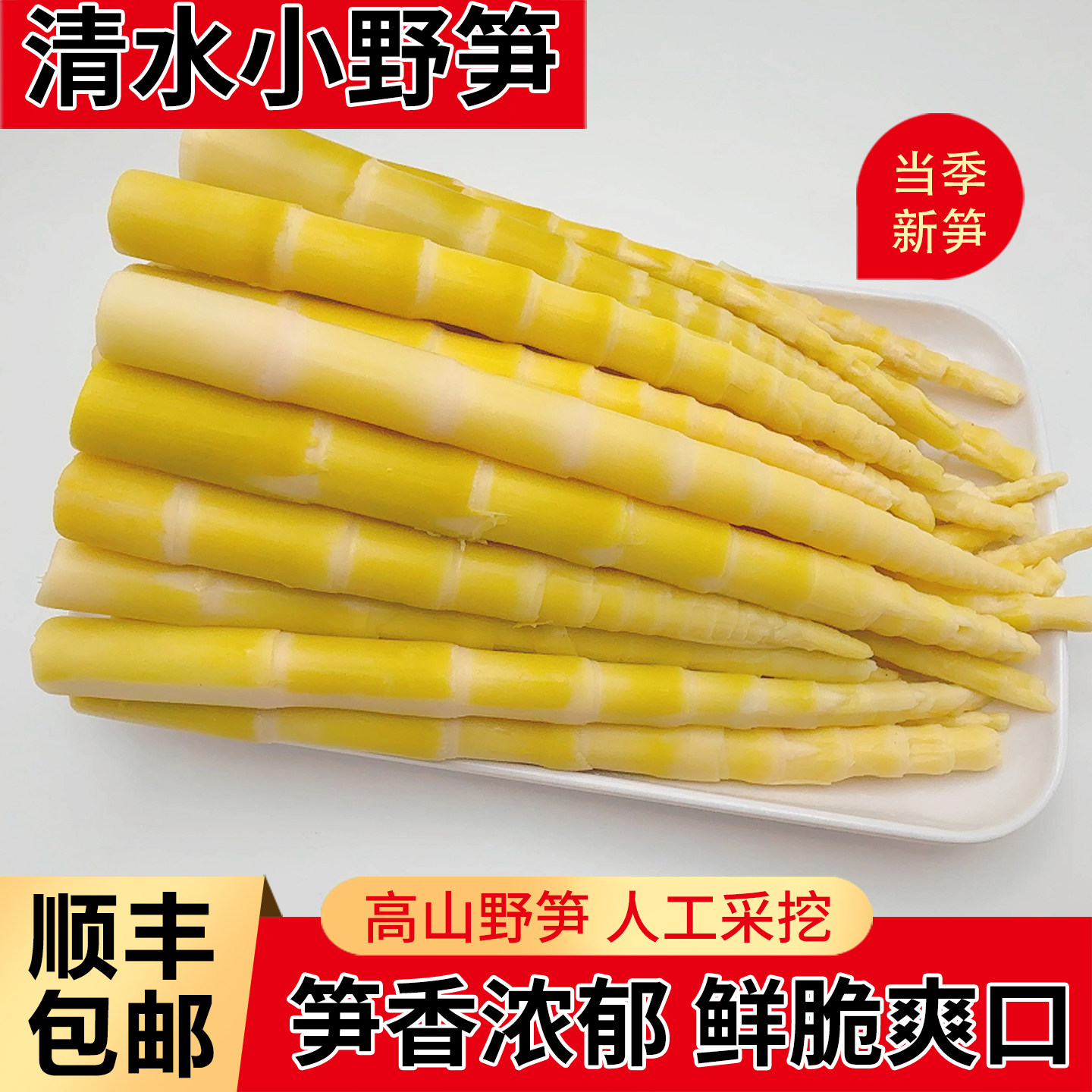 天目山清水小野笋脆嫩竹笋火锅清水笋袋装煲汤炒菜小野笋