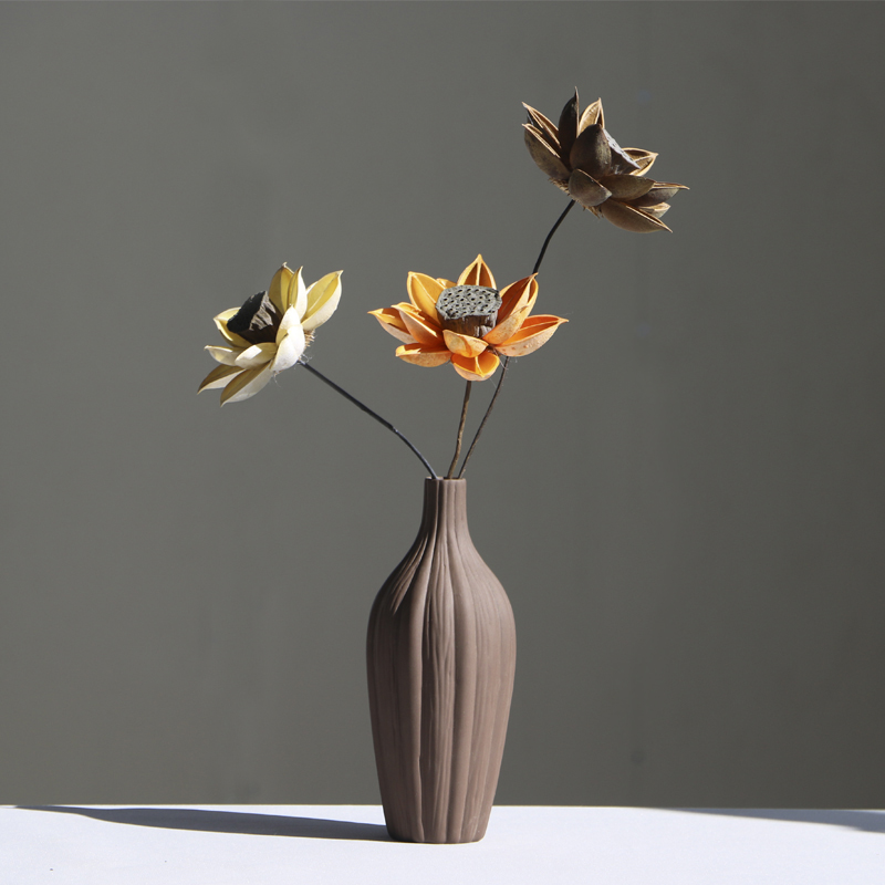 北欧复古干花陶瓷小花瓶玄关装饰摆件客厅电视柜摆件插花花器