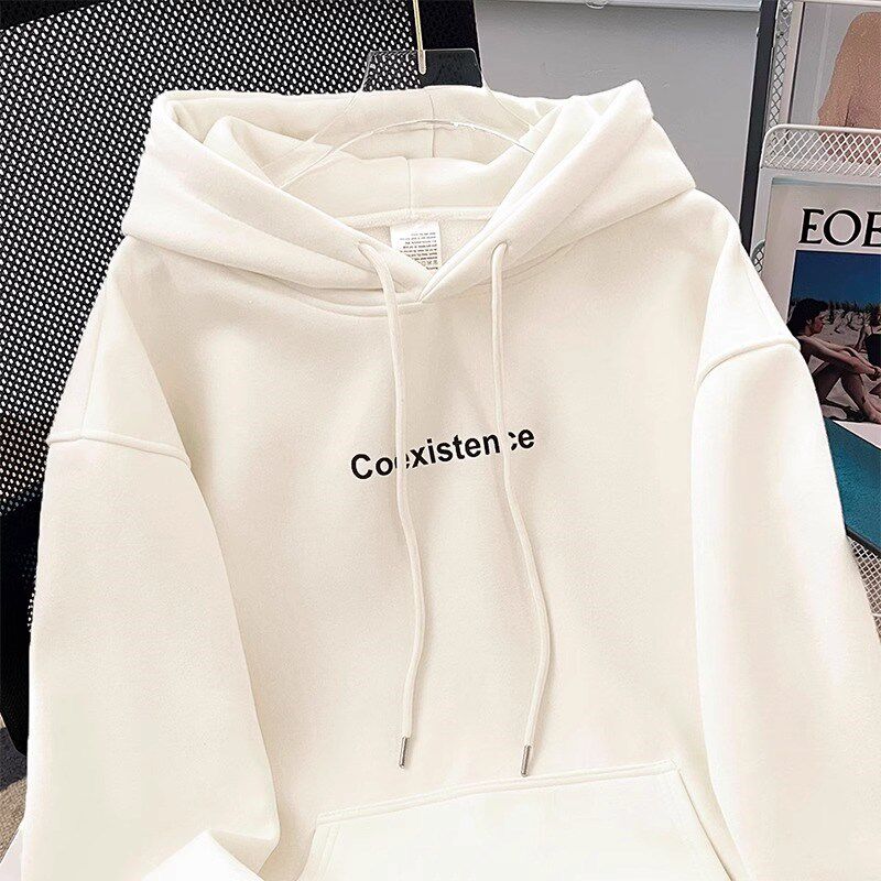 女童卫衣春秋2024新款纯棉儿童衣服薄款加绒学生装白色中大童卫衣