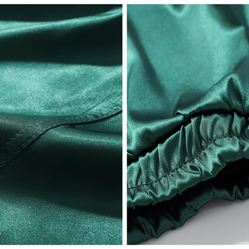 丝光料防绸缎男士居家睡裤二分超短家居短裤大码宽松性感阿罗裤男