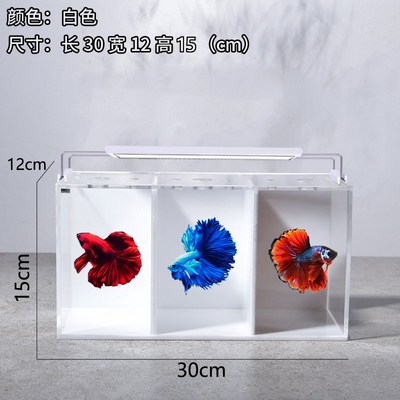 泰斗鱼缸亚克力斗鱼缸对练缸双缸PK缸小型鱼缸高清防爆桌面小鱼缸
