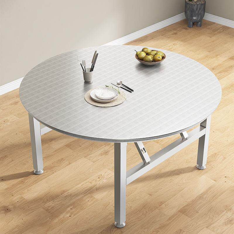 圆加厚不锈桌钢子桌家OIU用可折叠夜宵大排烧烤大圆桌特厚档食堂