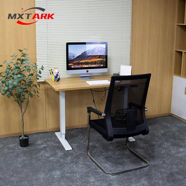 电动升降桌立式办公升降节桌站原木色桌面升AHT降高度可桌调升降