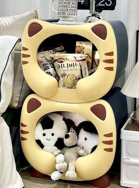 男孩女可孩创意爱卡通UXB子卧室房柜床边玩具收纳柜收纳箱儿头童