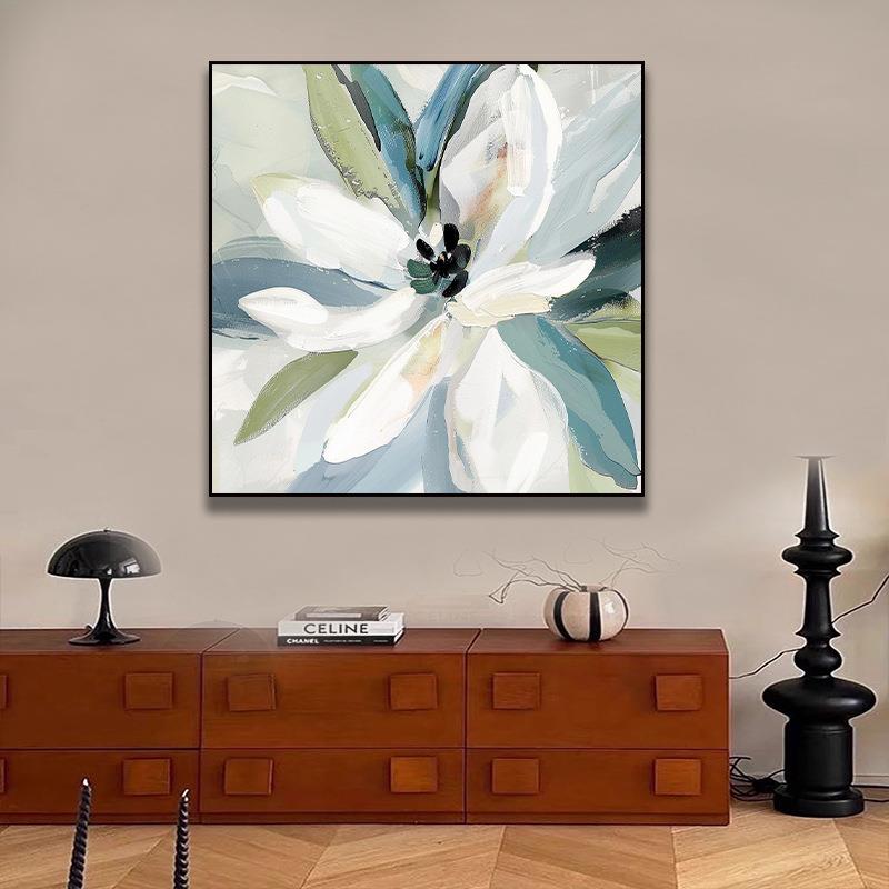 纯手肌绘抽象油画花景朵轻奢沙发背客647厅卧室画玄关饰餐厅理装