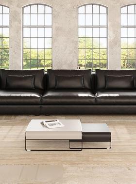 意极家简沙发DGD直排意大利别墅客厅大具平层现代简约式黑色羽绒