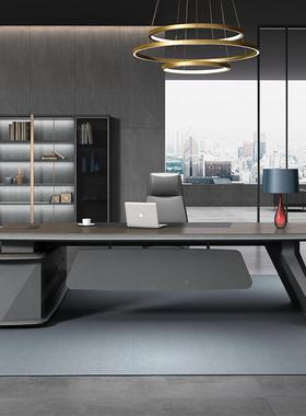 行办大公家具老板桌简约现代经AXB轻奢气大班台理总裁甄办公桌椅