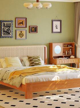 爆款热木卖法XVH式简约小户型床5米家用1的床双人床实床加床垫床