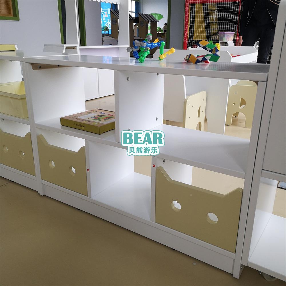 家销幼儿园教室配飞套厂设施组LFV直合柜书架玩具柜白色烤漆储物