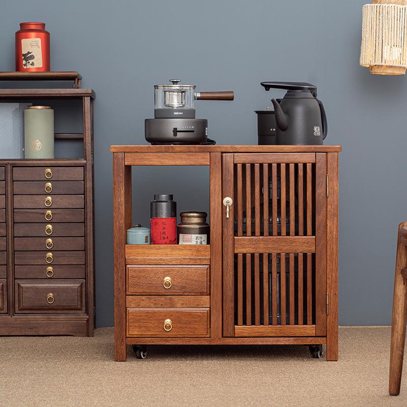 花简雅茶水梨动茶体台实木茶水柜烧水壶一小茶木桌家用移茶几办公