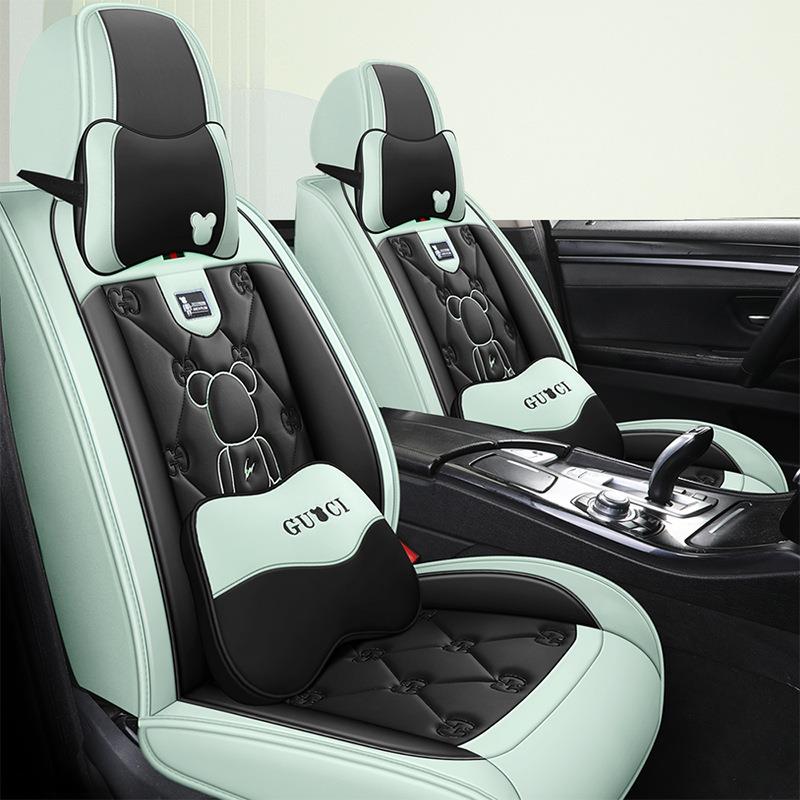 汽车MXE坐垫神拉新网红厂家通用欧好猫款黑白白猫IQ哪吒女V座套