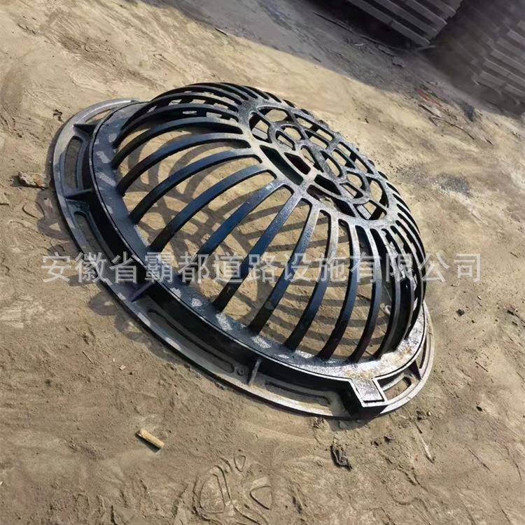 球墨铸铁溢流井盖方984形450*750排水盖圆口雨形700井绿化溢流水