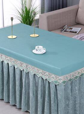 夏季烤桌火罩防水防油防烫长F97SSTS8方形蕾丝茶几桌罩套客餐厅罩