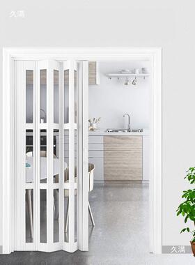 pv折叠门隔断开放OPV式厨房推c拉门卫生间简易阳伸台缩隐形无移轨