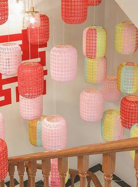 婚礼用婚品拉蜂窝球灯笼FUS礼吊顶花饰结婚婚女装方客厅卧室婚房