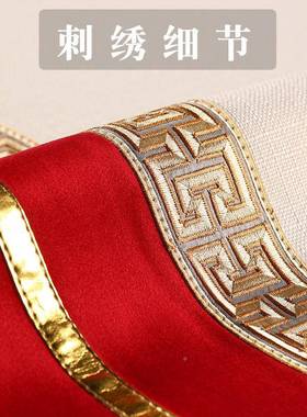 红色抱枕沙发客厅中国风办公室腰枕枕靠床靠头靠161背垫中抱枕套