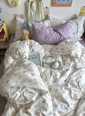 A学类上四件套全棉纯棉2025新款被床套床单被罩床品生三宿CKA舍件