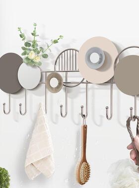 进门口玄关挂钩墙上钩钥匙收纳UCN壁壁挂入户后墙衣帽挂衣门架免