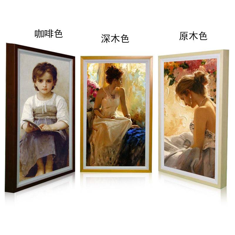 电子画框屏广告机实木壁挂智能高清艺术画廊可触摸安卓油画显示屏