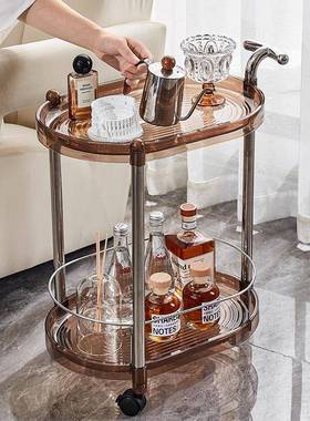 家轻奢格调双层小可AVZ推车移动万向轮收用纳物推车篮客厅边几置