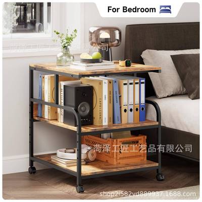 木制落公地式打机支架可动移办室印放针式打印机收纳架打印机支办