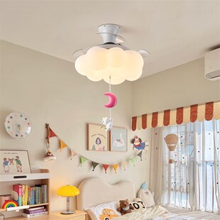 儿童房吊扇灯卧室吸顶灯男孩女孩房间吊扇灯护眼灯 新 国补