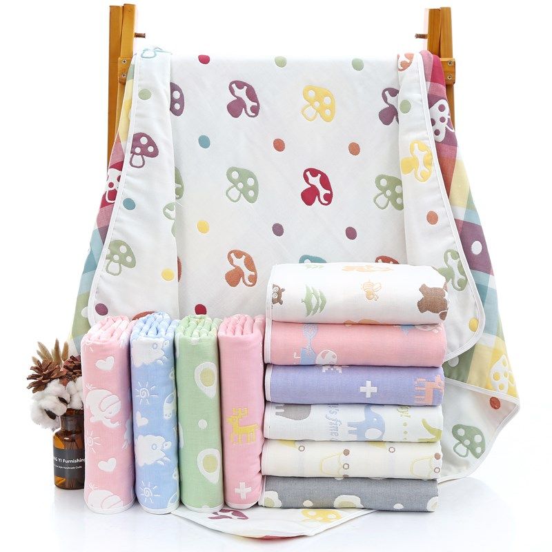 6层纯棉纱布儿童毛巾被婴儿毯子夏季薄款午睡盖毯宝宝童被80*80cm,婴童用品,毯子,淘宝优惠券,粉丝福利购,淘宝优惠卷