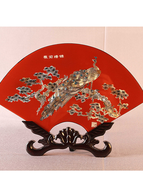 扬州漆器厂 难得糊涂 扇形台屏结婚生日家居办公装饰摆件商务礼品