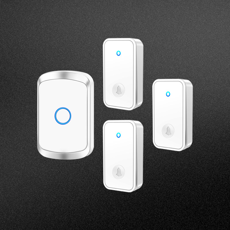 无线门铃自发电门铃无线家用远距离三拖一不用电W池老人呼叫器