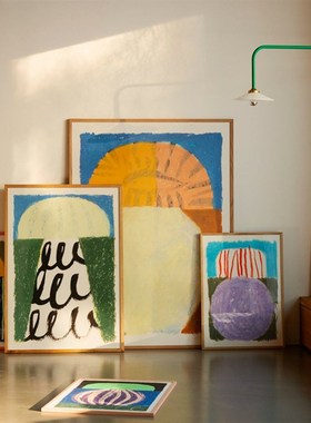 丹麦设计SUZANNE LUSTIG小众现代艺术抽象装饰画现代简约卧室客厅