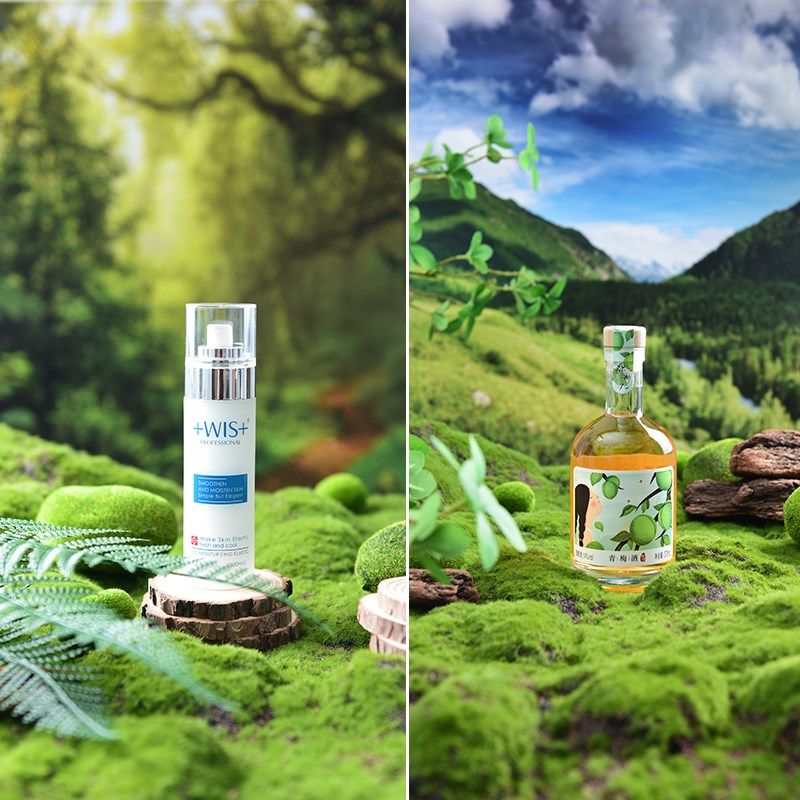 森林场景拍照装饰道具套装苔藓皮原木片树皮摄影小摆件拍摄背景布