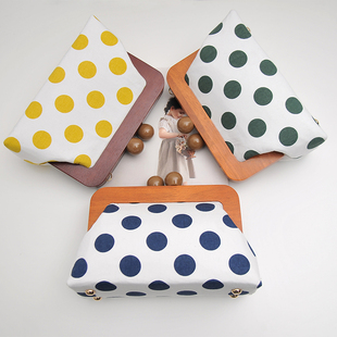 20cm半圆方形木头口金材料包 刺绣DIY配件材料免剪裁免熨烫