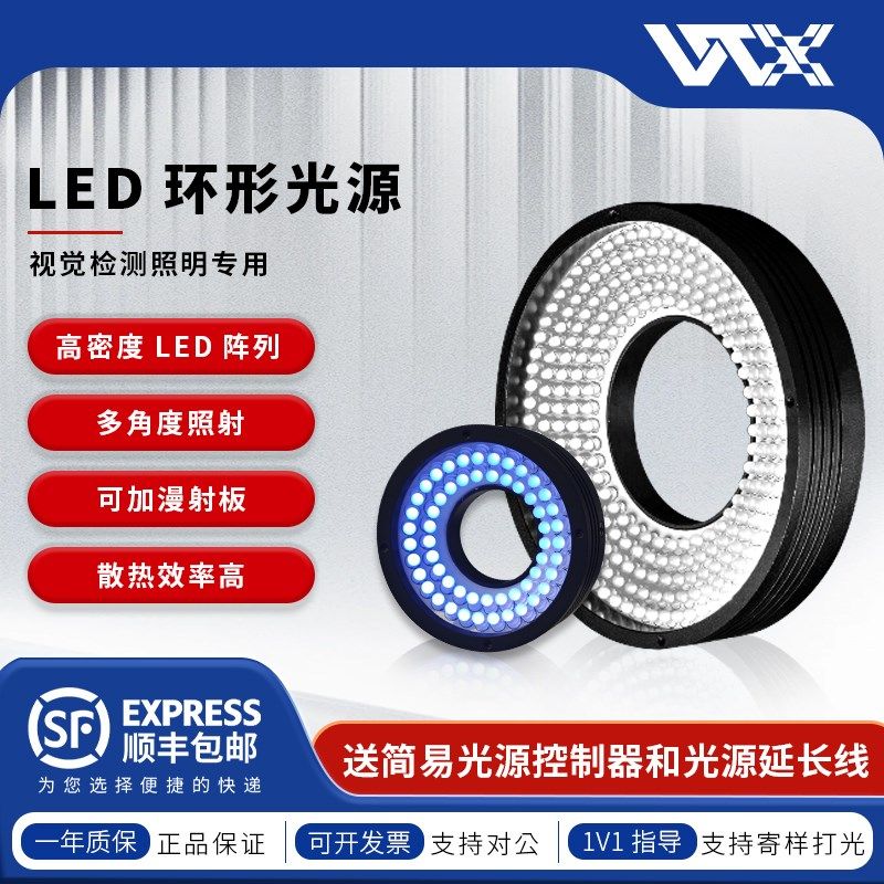 WTX王同学视觉环形光源LED灯珠相机光源机器缺疵检测自动化工业用