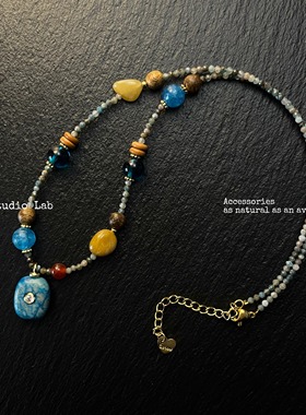 AvoStudio中古蓝色天然石项链