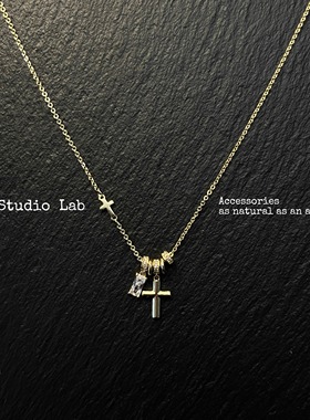 AvoStudio复古项链-215 原创复古做旧十字架设计感小众高级项链