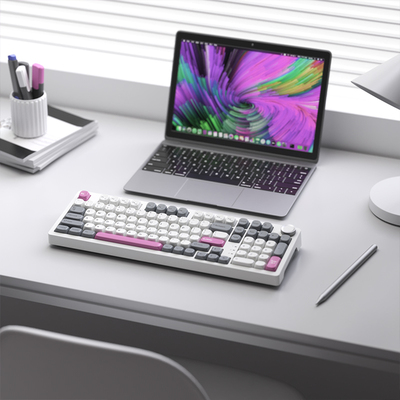 SKN青龙三模机械键盘gasket结构客制化无线热插拔ttc烈焰红轴RGB