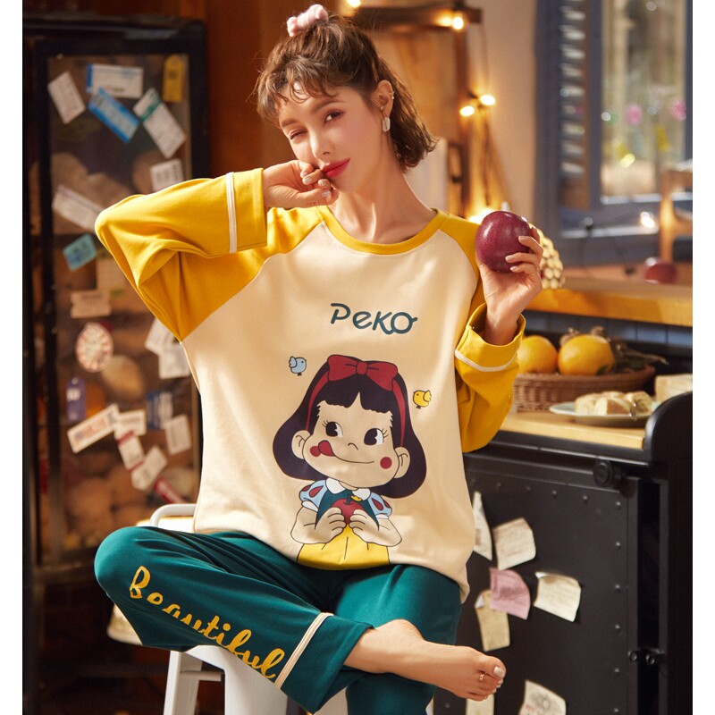 红豆睡衣女生秋冬纯棉长袖可爱公主风韩版可外穿家居服套装春秋款