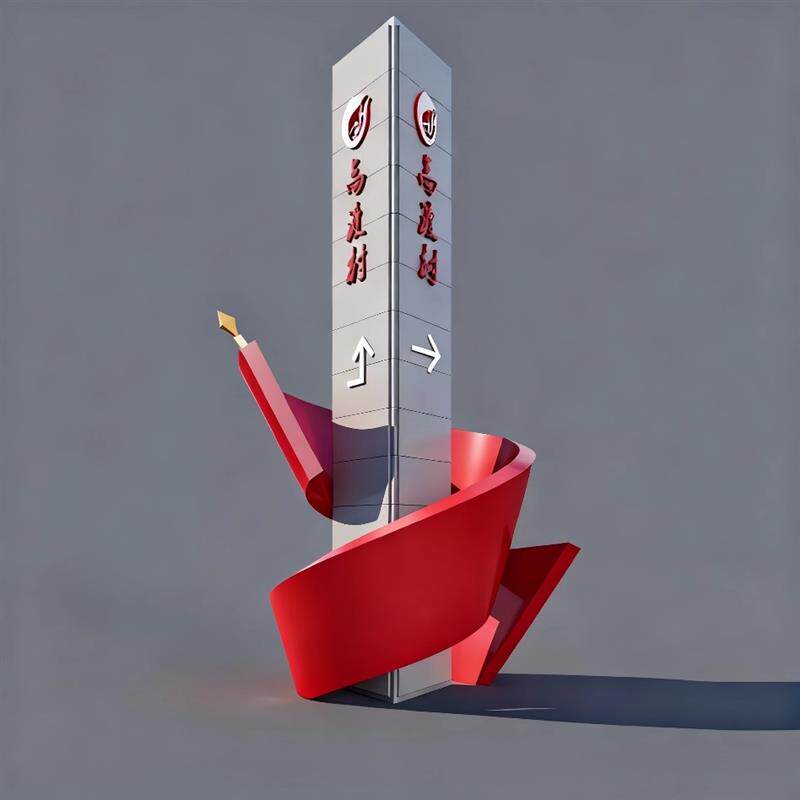 不锈钢精神堡垒雕塑定制商场指示牌美陈景观铁艺造型标识导视立牌