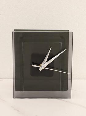 现代无障碍豪华水晶钟饰品模型室展厅家庭客厅电视柜桌面钟软装饰