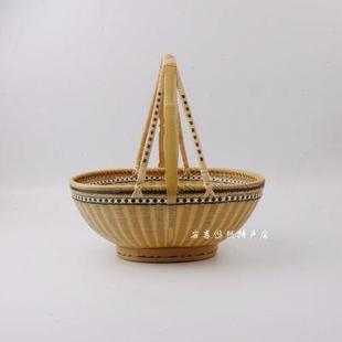 竹篮子 环保 精品手提篮 纯手工竹编菜篮 婚庆喜篮 家用收藏 收纳