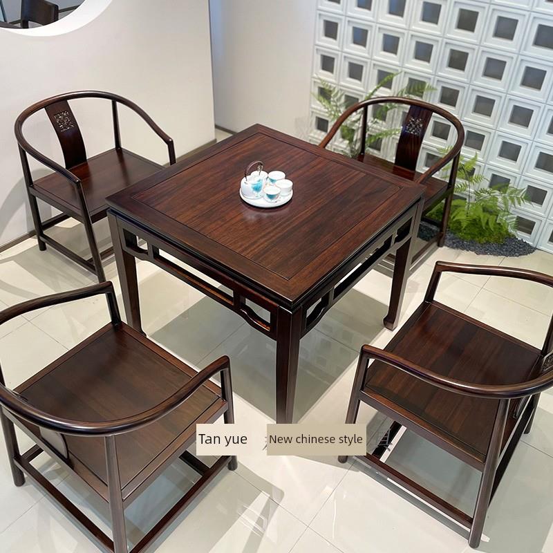 乌木新中式八仙桌全实木乌木方桌饭桌蛋桌方桌麻将棋牌桌