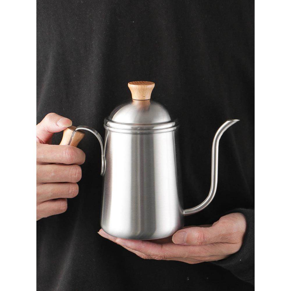 304不锈钢木柄手冲壶细口长嘴咖啡冲泡壶户外野餐明火烧水壶650ml,餐饮具,手冲壶,淘宝优惠券,粉丝福利购,淘宝优惠卷