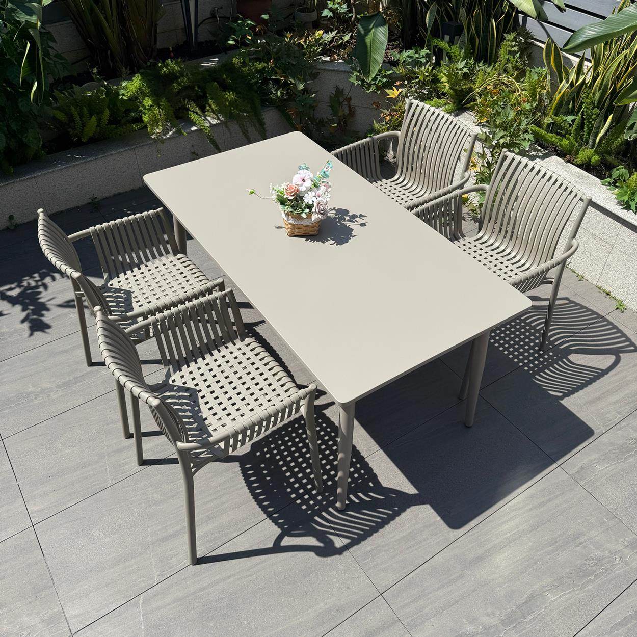 户外桌椅组合休息区奶茶店咖啡洽谈圆桌子网红露天外摆区休闲 阳