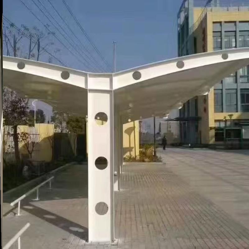户外膜结构电动车棚学校主席台遮阳棚网球场遮阳棚雨棚